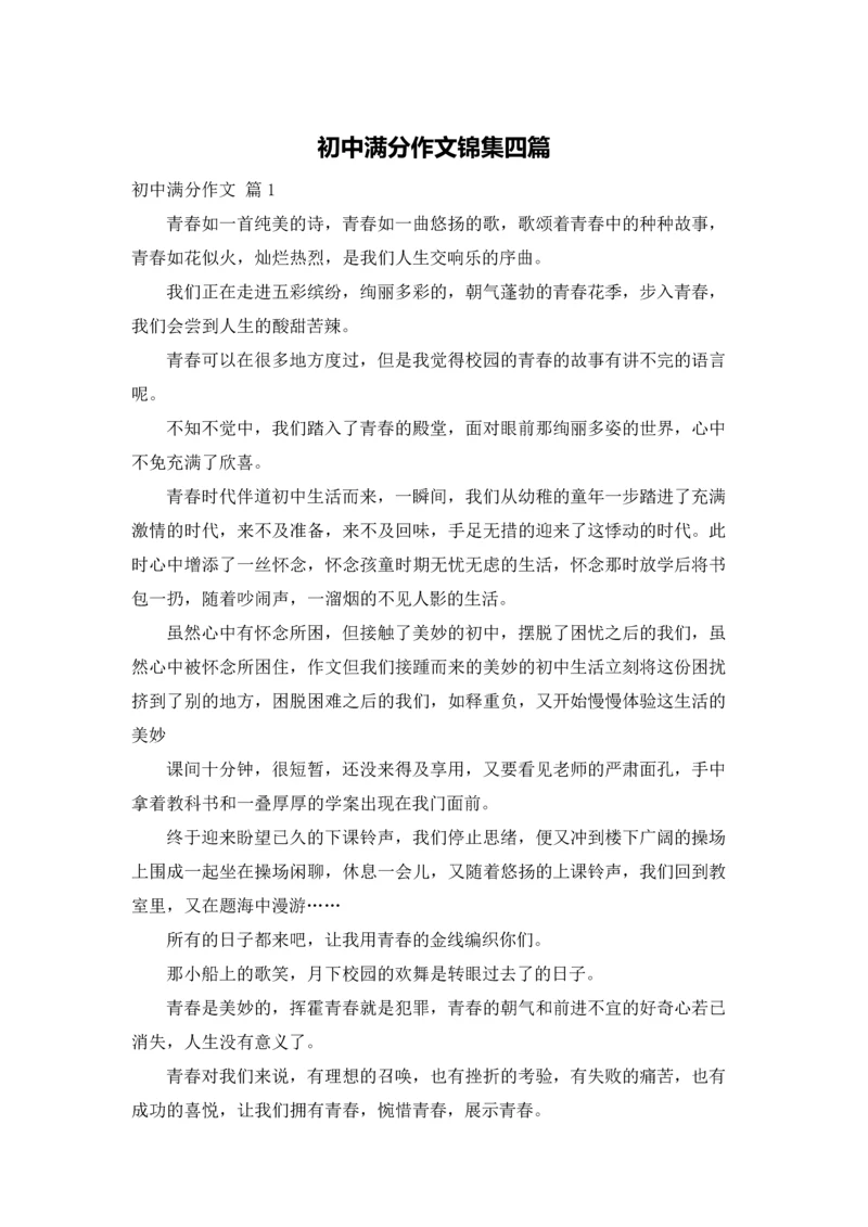 初中满分作文锦集四篇.docx
