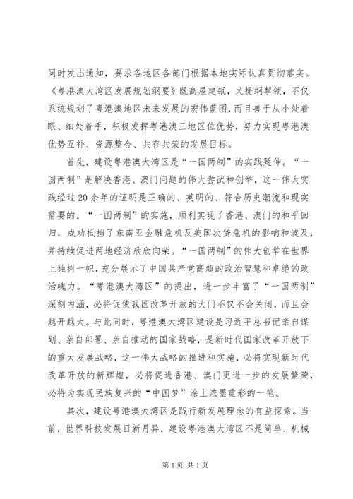 【学习《粤港澳大湾区发展规划纲要》心得】.docx