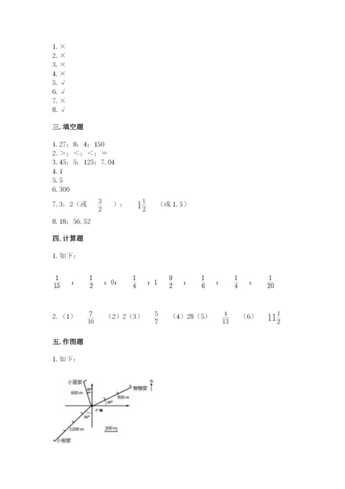 小学数学六年级上册期末测试卷附完整答案【有一套】.docx