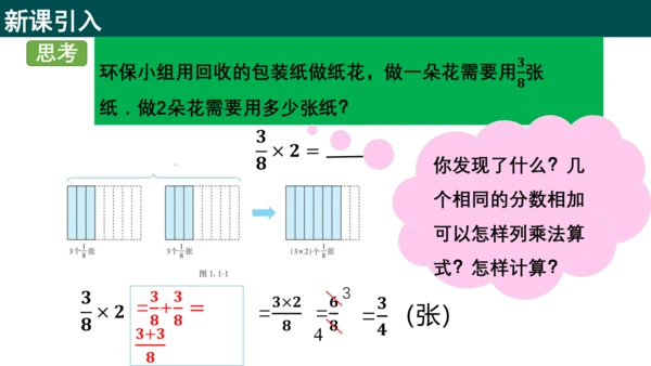 1.1.1分数与整数相乘（同步课件）-六年级数学上册同步精品课堂（人教版五四制2024）
