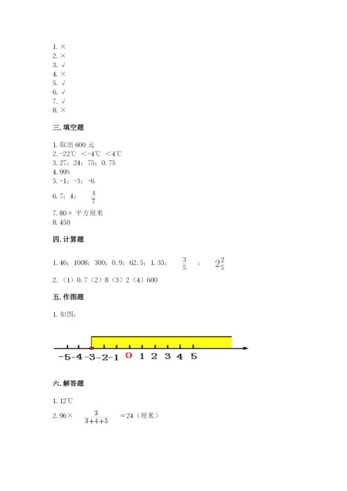 沪教版小学数学六年级下册期末检测试题及答案（网校专用）.docx