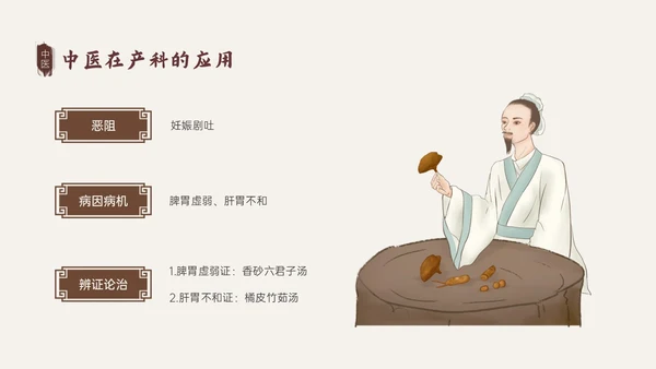 褐色古风中医与妇产科培训PPT模板