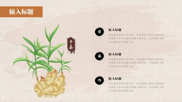 黄色系简约中国风中医药培训PPT模板