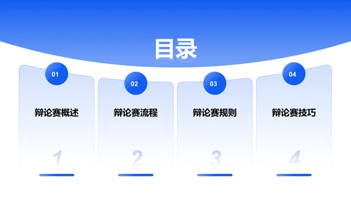 蓝色商务风辩论赛流程与规则PPT模板