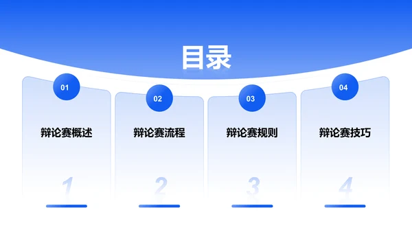 蓝色商务风辩论赛流程与规则PPT模板