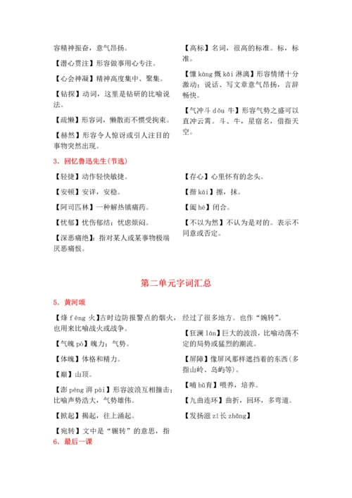 最新部编版七年级语文下册字词整理.docx