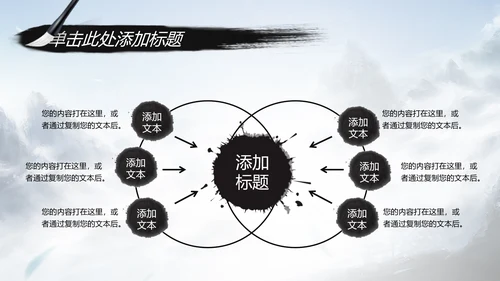 水墨武侠笑傲江湖水墨中国风PPT动态模板