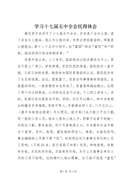 学习十七届五中全会民得体会.docx