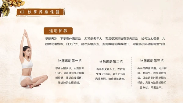 棕色简约中国风实拍笔刷秋季养生中医养生动态PPT