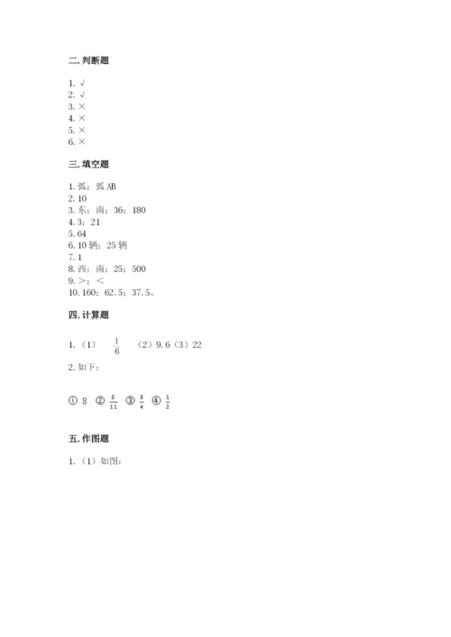 2022六年级上册数学期末考试试卷【中心小学】.docx