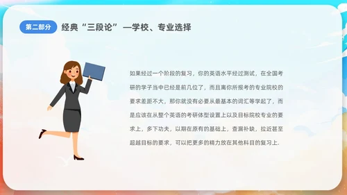 蓝色水彩插画风考研经验分享课件PPT