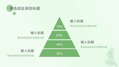 浅绿色树叶小清新PPT模板