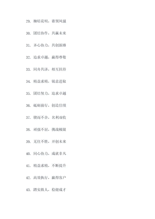 激励团队的4个字的口号