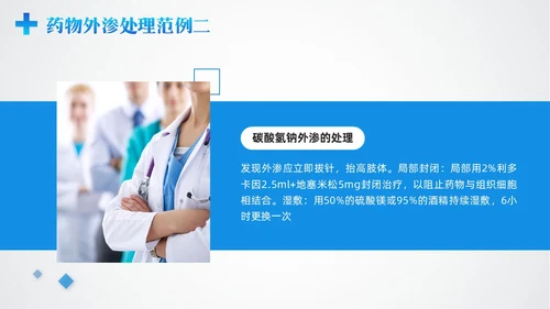 蓝色简约药液外渗的应急预案及处理PPT模板宣传PPT动态PPT护理医疗