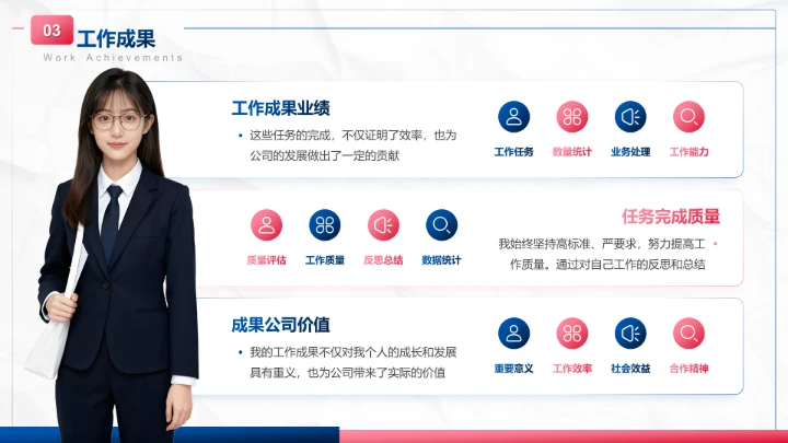 蓝色商务风试用期转正工作汇报PPT模板