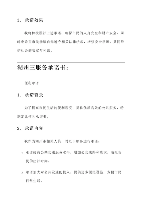 湖州三服务承诺书
