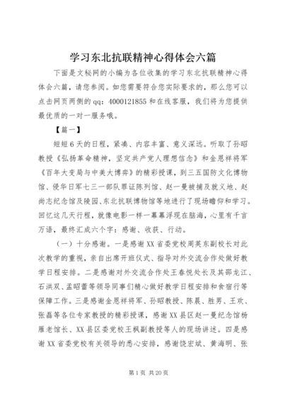 学习东北抗联精神心得体会六篇.docx