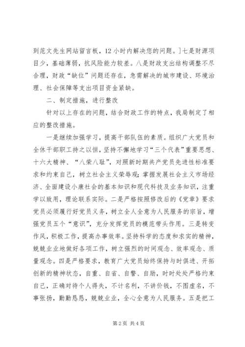 县财政局端正政风行风优化发展环境自查自评情况汇报.docx