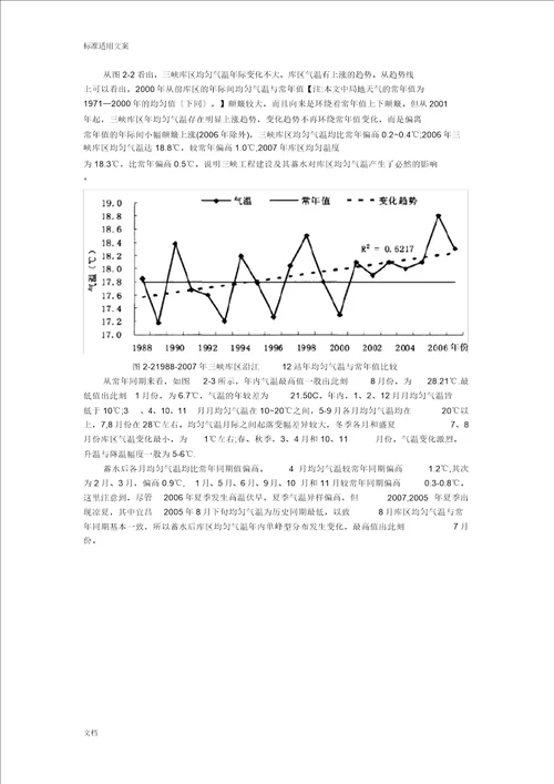 三峡大坝对气候生物水土地影响综合分析报告