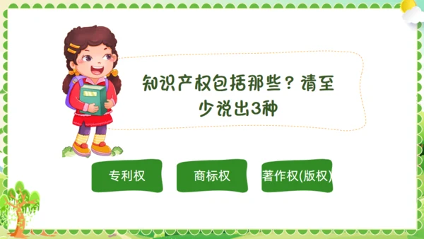 小学生知识产权科普绿色通用PPT模板