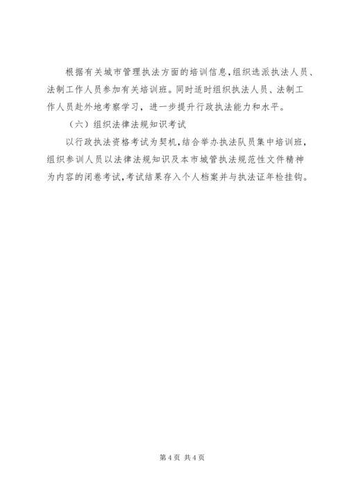 市容局法律法规工作计划.docx