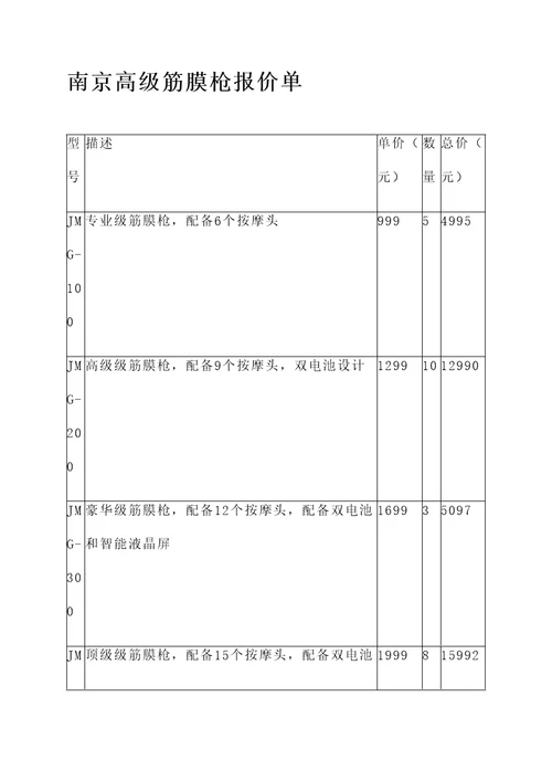 南京高级筋膜枪报价单