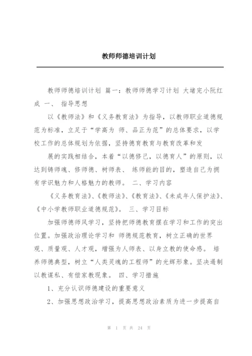 教师师德培训计划.docx