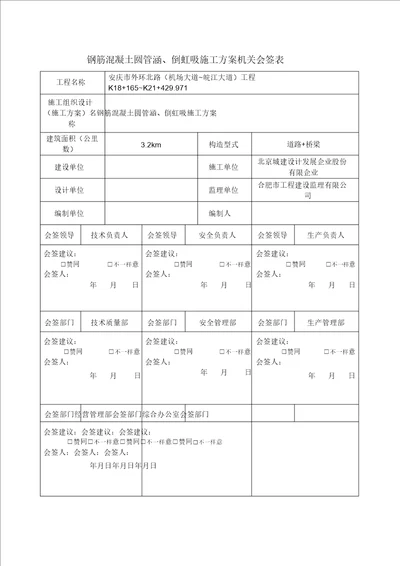 钢筋混凝土圆管涵倒虹吸施工方案模板