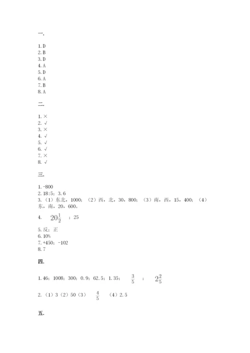 小学六年级数学摸底考试题附答案【能力提升】.docx