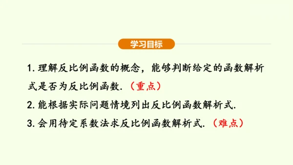 人教版数学九年级下册26.1.1反比例函数课件（32张PPT)
