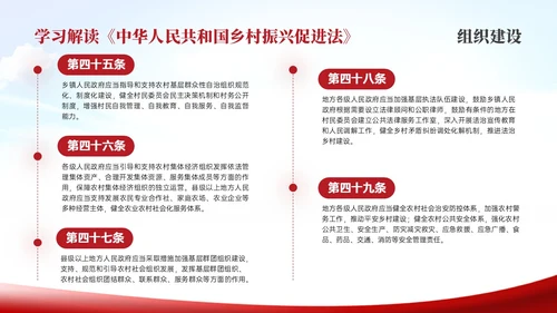 红色简约乡村振兴促进法解读学习PPT模板