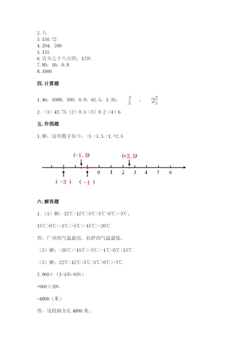 北师大版六年级下册数学 期末检测卷及答案【网校专用】.docx