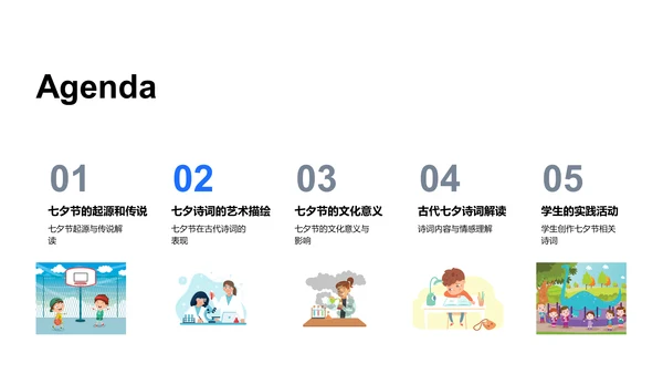 七夕节诗词鉴赏讲座PPT模板