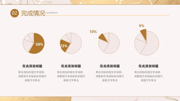 小清新花卉烫金风年中工作总结汇报年度总结PPT模板年中总结