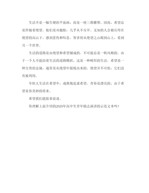 精编年高中生青春励志范文参考发言稿.docx