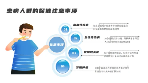 蓝色医疗牙齿口腔健康通用PPT模板
