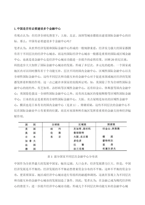 中国建设金融中心的若干问题.docx