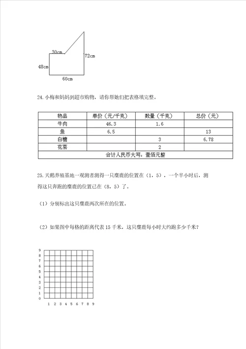 五年级数学应用题大全及精品答案