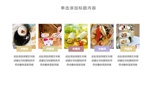 简约美味饮品下午茶甜点茶餐厅ppt模板