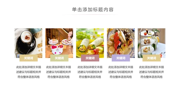 简约美味饮品下午茶甜点茶餐厅ppt模板