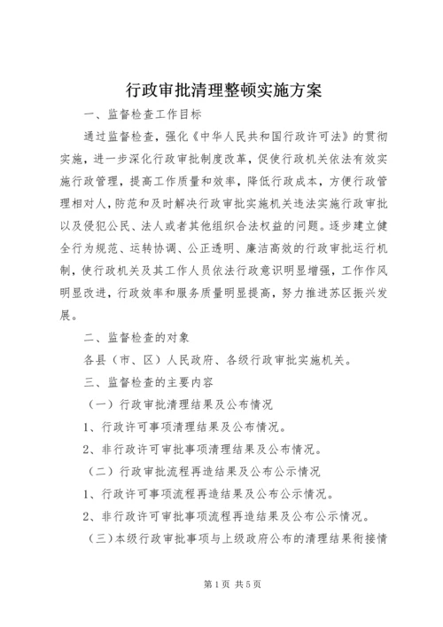 行政审批清理整顿实施方案.docx