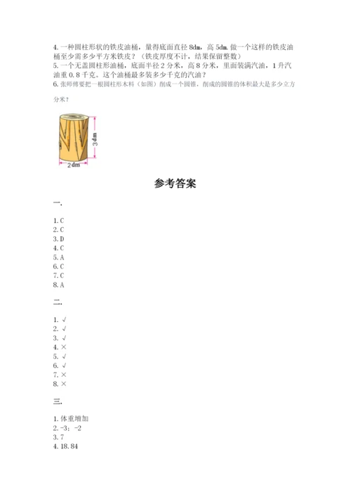 浙教版数学小升初模拟试卷附参考答案（培优a卷）.docx