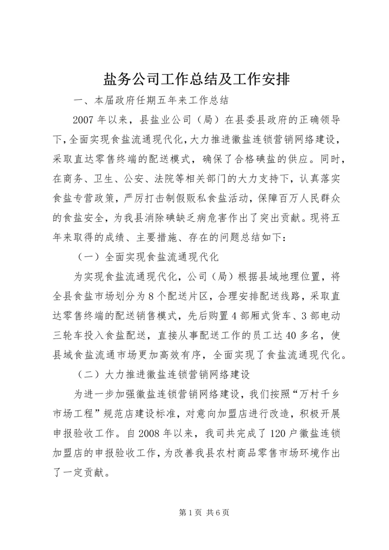 盐务公司工作总结及工作安排.docx