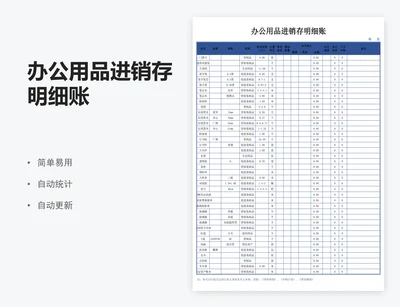 办公用品进销存明细账