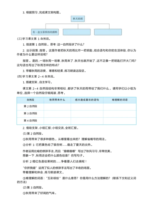统编版语文三年级上册 第二单元 秋天的日记 学习任务群整体教学设计