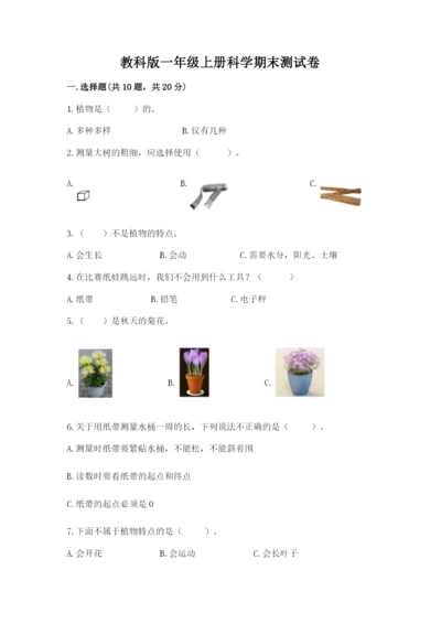 教科版一年级上册科学期末测试卷（综合题）.docx