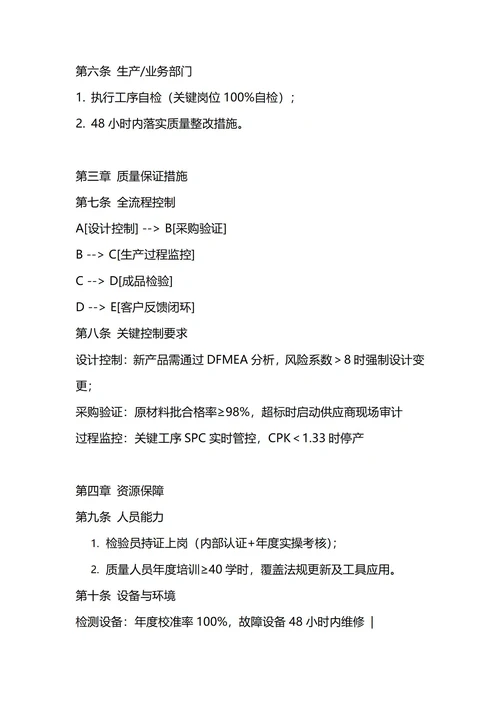 通用质量保证管理制度