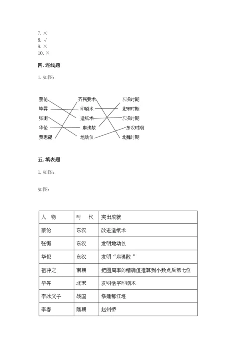 五年级上册道德与法治第四单元骄人祖先 灿烂文化测试卷含答案ab卷.docx