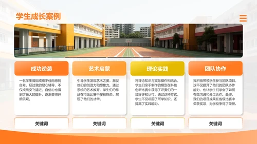 橙色3D风教师求职简历亮点演示PPTPPT模板