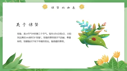 春天万物生长惊蛰女孩通用PPT模板